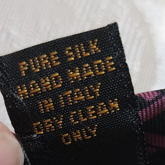 FENDI Black Purple Printed Pure Silk Man's Tie - Picture 4 of 6